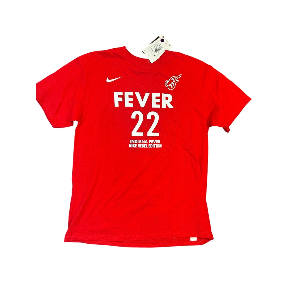 Nike Indiana Fever Caitlin Clark 22 Rebel Edition Red T-Shirt Kids Size L 14-16